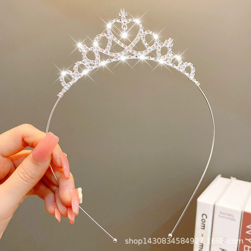 Детская тиara-ободок для princess, корона для волос, подарок на день рождения, декоративная стиль с кристаллами-сикра
