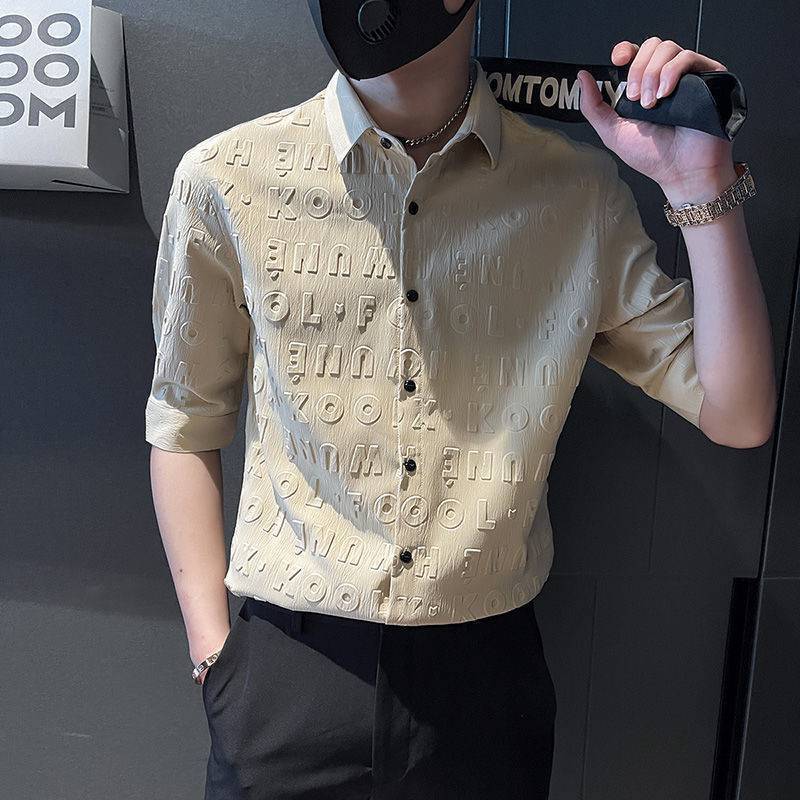2025 Stylish Men's Short-Sleeve Shirt Trendy Brand Casual Versatile Mid-Sleeve Shirt 2025 Stylish Men's Short-Sleeve Shirt Trendy Brand Casual Versatile Mid-Sleeve Shirt