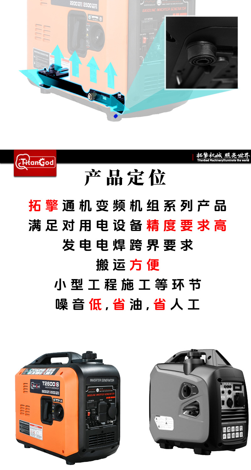 Electric Start 4Kw50Hz Gasoline Variable Frequency Silent Generator Portable Household Emergency Generator Support Customization