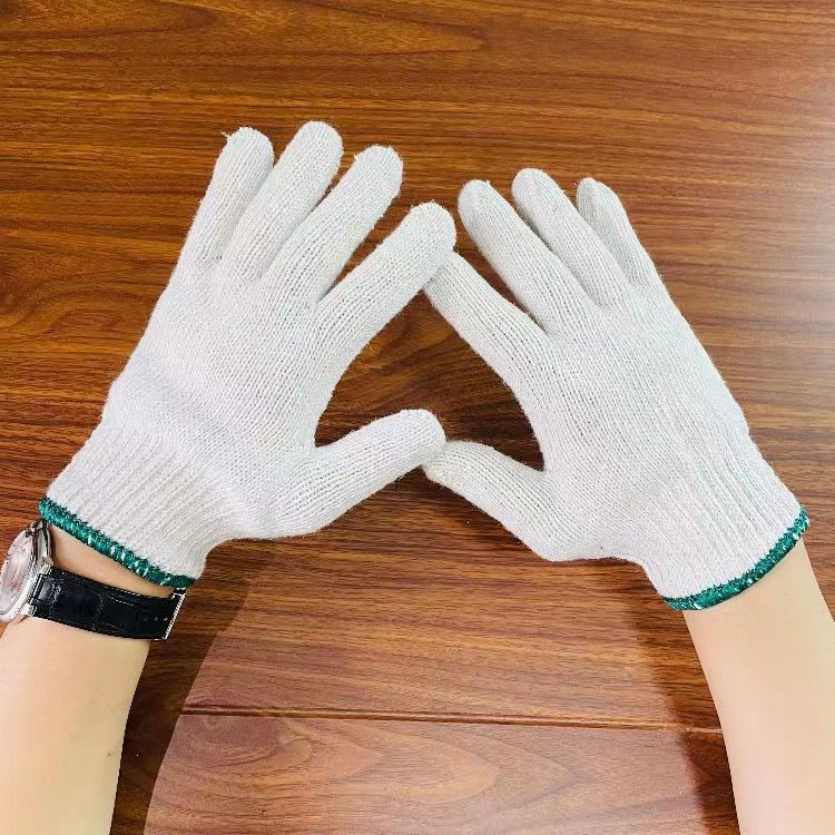 Guantes de protección laboral Guantes de nylon de algodón resistentes al desgaste para hombres Guantes antideslizantes de protección engrosados Sitio de construcción Guantes de algodón para hombres
