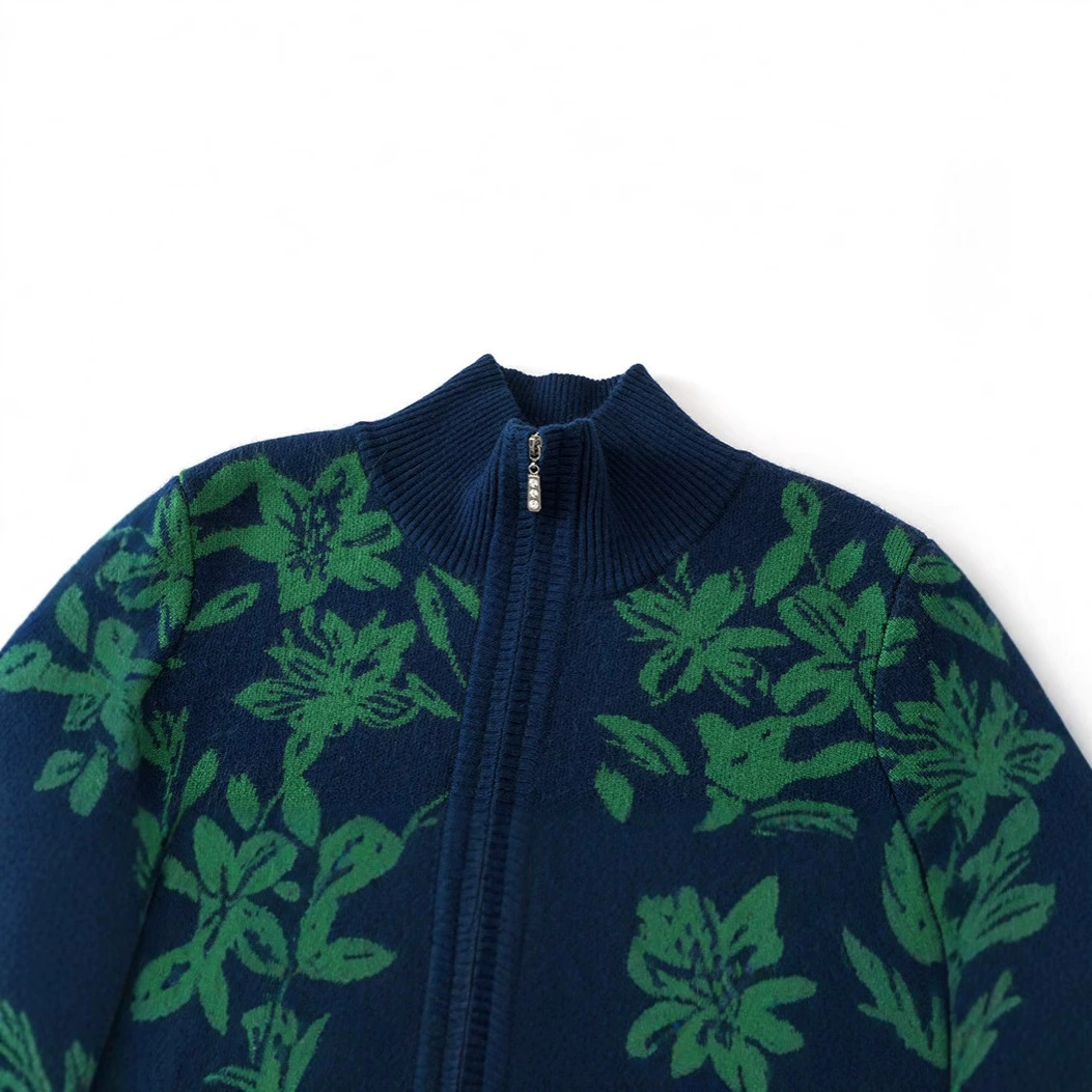 Woolen sweater, cardigan with zipper, knitted jacket, increased thickness, factory direct supply