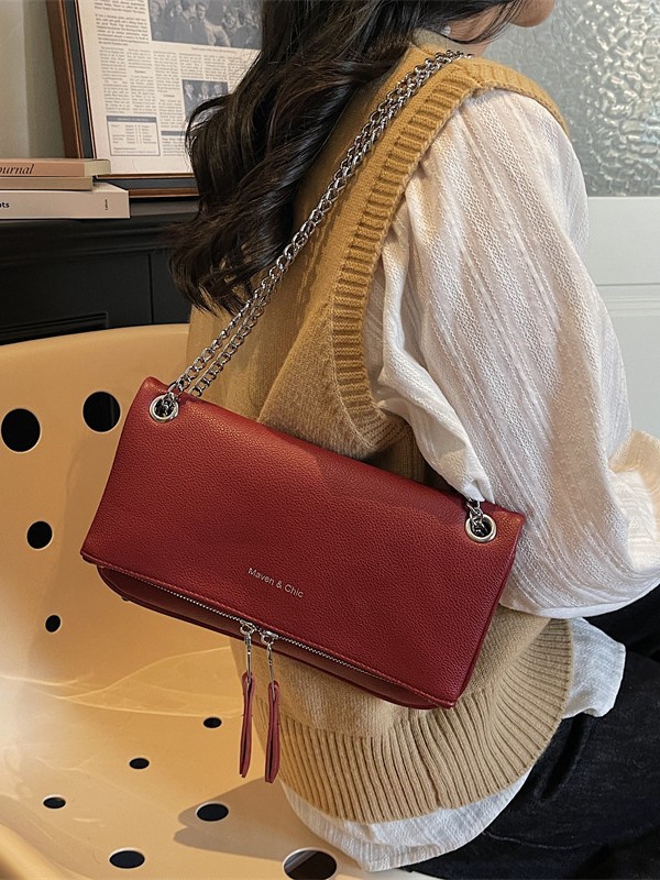 Bolso de tendencia transfronteriza de litchi para mujeres 2026 nuevo bolso retrógrado de nicho pequeño bolso de textura de cadena de hombro image 3