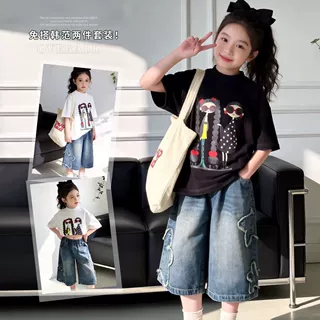 小女孩独特漂亮套装夏季2026新款儿童短袖短裤薄款女童潮酷穿搭夏
