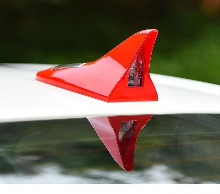 Car Shark Fin Decorative Light Car Antenna Modification Light Special Practical Led 8 Lights Car Roof Supplies Tail Fin