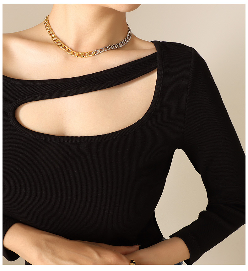 Fashion Steel Thick Chain Stitching Necklace for Men and Women Titanium Steel