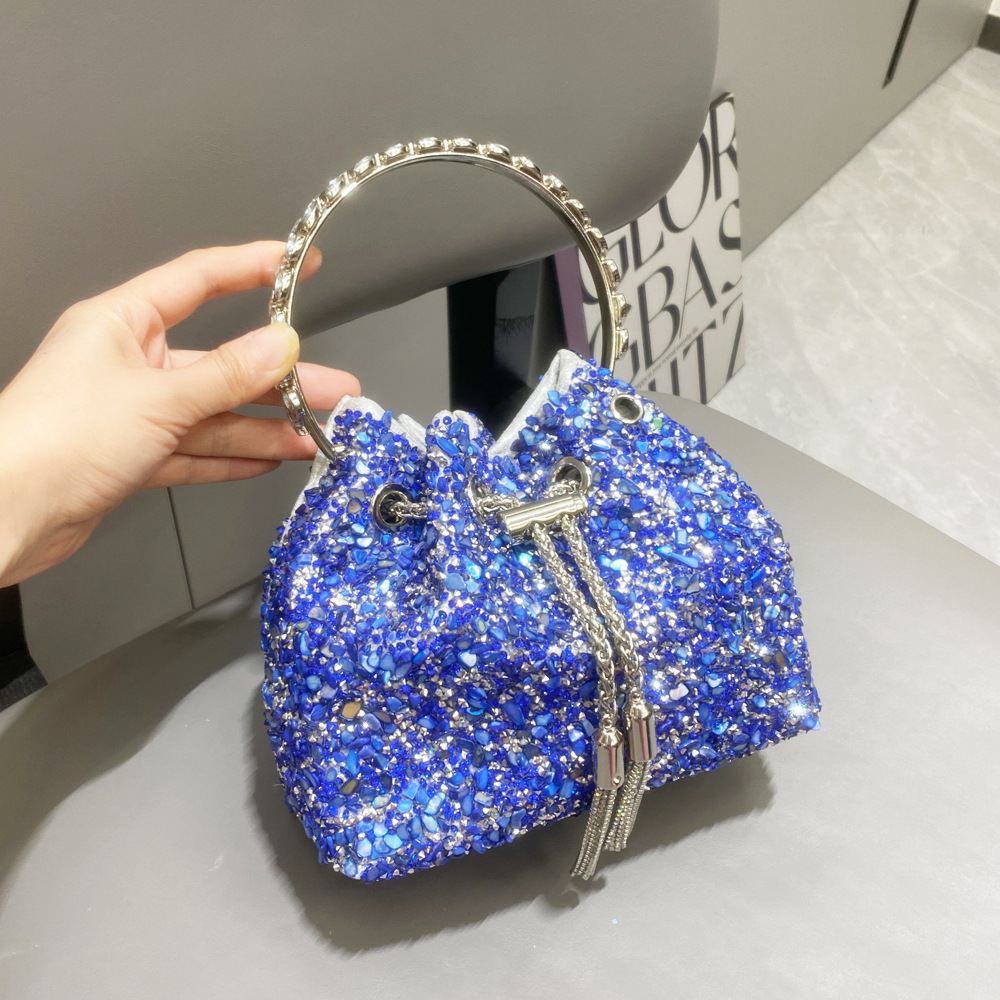 487g Weight String Closure Type Top Handle Strap Type Bucket Bag Bags Type Holiday, Shopping Occasion Polyester Material Solid Color Pattern All Seasons Season Women's Gender Streetwear Style Bucket Shape Medium Size Women's Medium Polyester Solid Color Streetwear Bucket String Bucket Bag 26