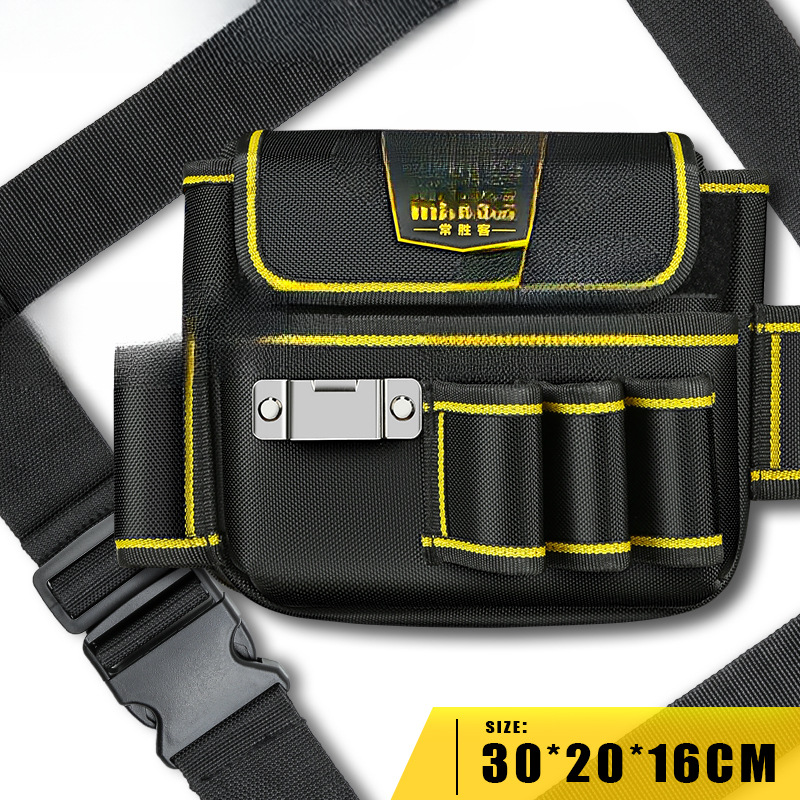 Changshengke kit de herramientas lona multifunción electricista riñonera mantenimiento engrosado hardware bolsa de herramientas bolsa de electricista de madera pequeña