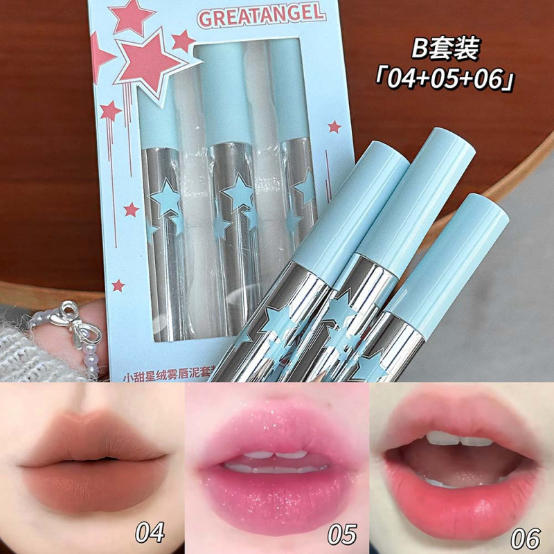 GreatAngel pequeño dulce velvet niebla labial barro sedoso niebla facial diaria viaje falso lápiz labial cosméticos transfronterizos