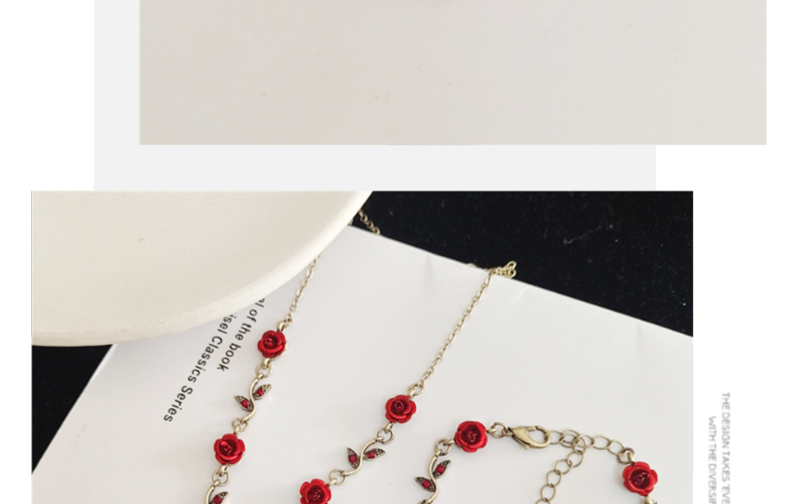 Retro Rose Alloy Plating Rhinestones Women's Bracelets Earrings Necklace display picture 6