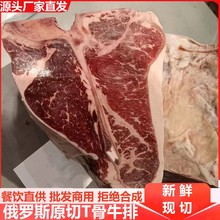 谷饲安格斯原切俄罗斯T骨牛排 餐饮商用牛排批发新鲜厚切一件代发
