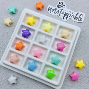 New Acrylic Five-Pointed Star Beads Straight Hole Macaron Beads Candy Color Thick Rope Loose Bead Accessories