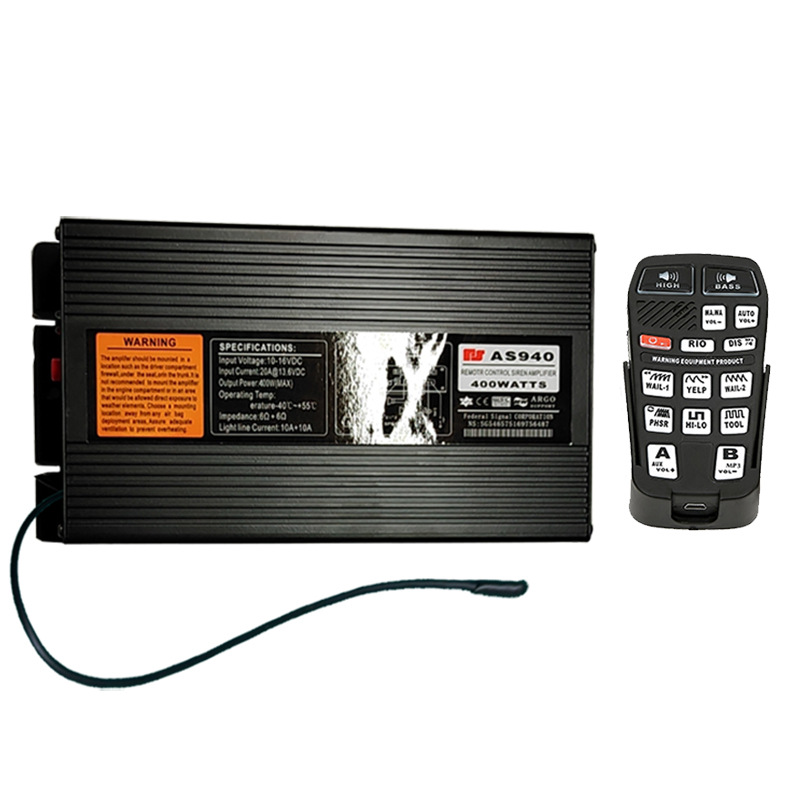 Wireless car alarm 400W vehicle loudspeaker high-pitched speaker AS940R5+ with heat dissipation square speaker