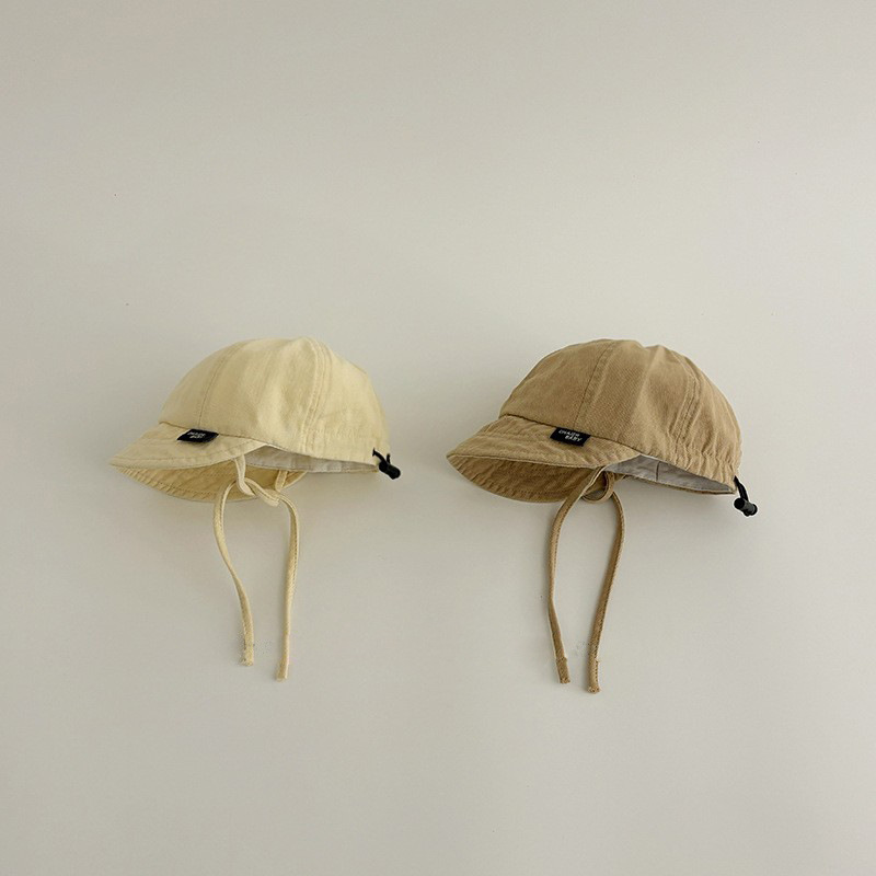 Sombrero infantil coreano para mujeres primavera y otoño coreano sombrero de brida suave sombrero de sol para bebés varones sombrero de verano de color sólido