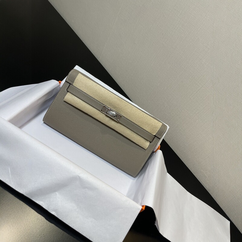 Wax Thread Epsom Leather Kelly Bag Mini Women's Bag Single Shoulder Crossbody Square Small Bag Woc Wallet Women's European and American Retro