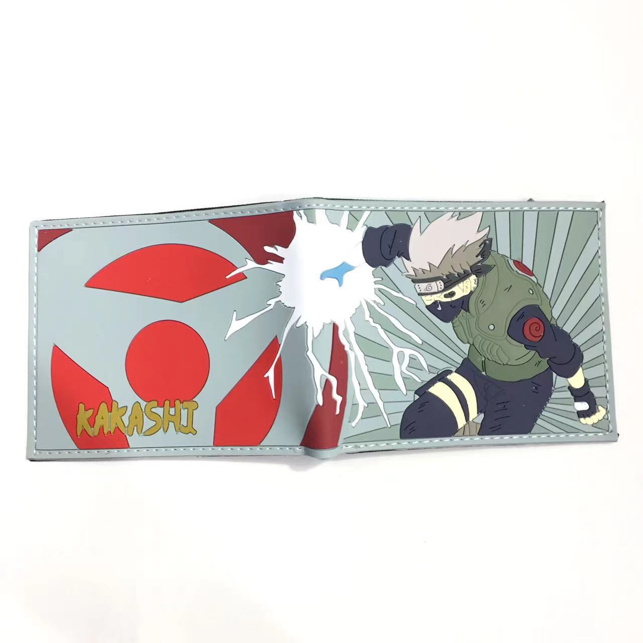 Naruto periferia billetera, Naruto Sasuke, cuatro generaciones de billetera roja, billetera corta, monedero de cambio de piel PU.