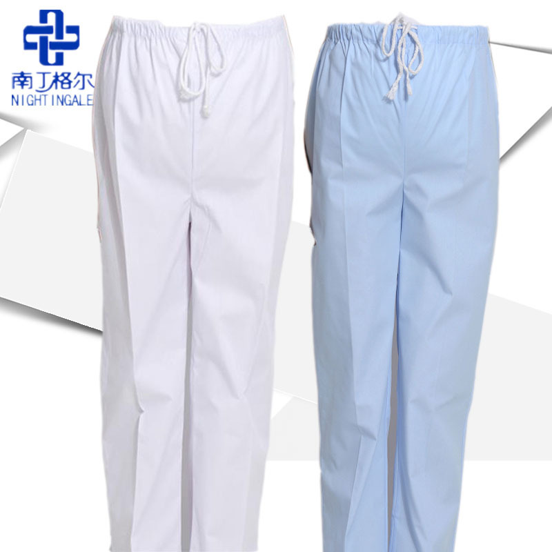 White nurse pants elastic waist doctor pants female blue maternity work pants thin thick elastic band plus size nurse clothes pink
