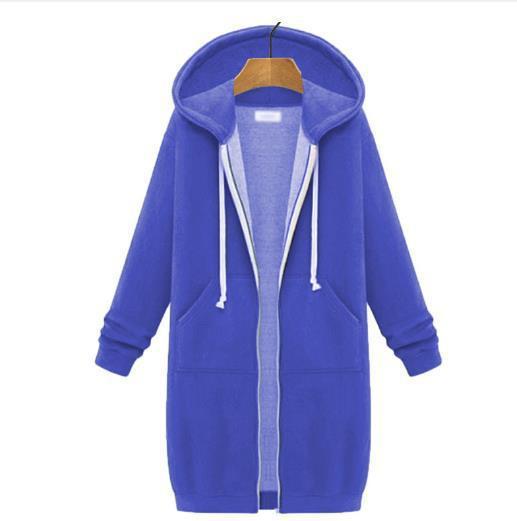 貿易クロスボーダー Amazon ヨーロッパとアメリカの秋と冬の女性のミッドレングスのフード付き長袖スウェットシャツ女性の冬のコート|undefined