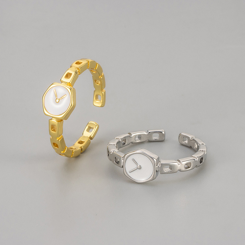 New Niche Personalized Design Watch Chain Ring for Women, Adjustable Open-Ended Fine Enamel Ring for Women New Niche Personalized Design Watch Chain Ring for Women, Adjustable Open-Ended Fine Enamel Ring for Women