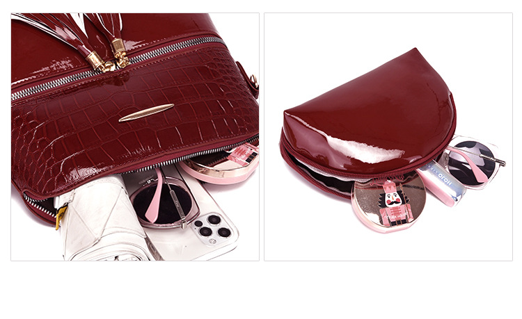 2340g Weight Polyester Lining Material Zipper Closure Type Single Shoulder Strap Strap Type Women's Large All Seasons Pu Leather Fashion Bag Sets