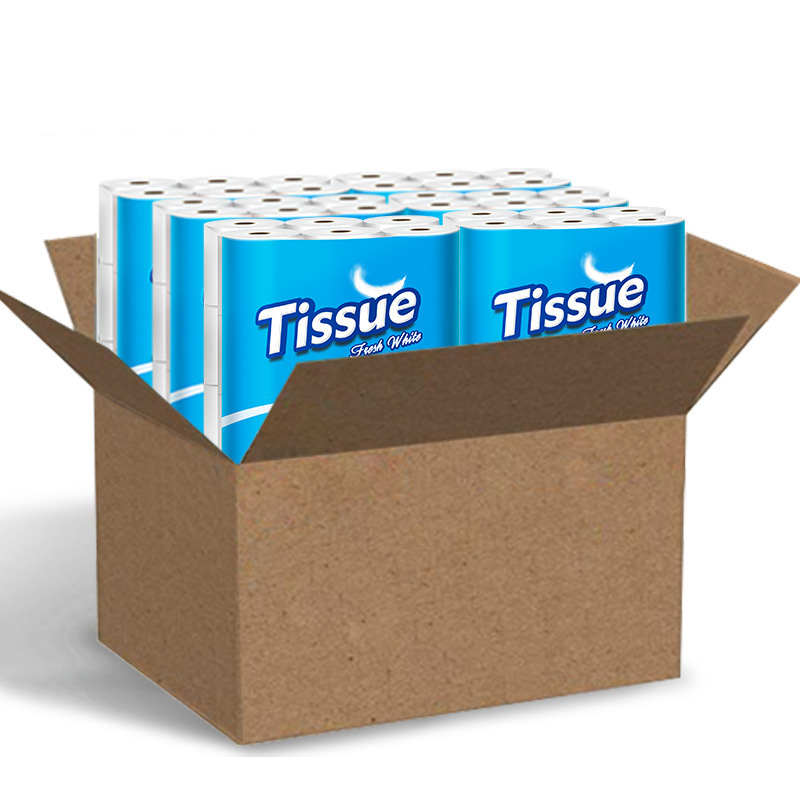 Embalaje de exportación tejido hogar papel higiénico rollo de papel 120g rollo de papel hueco