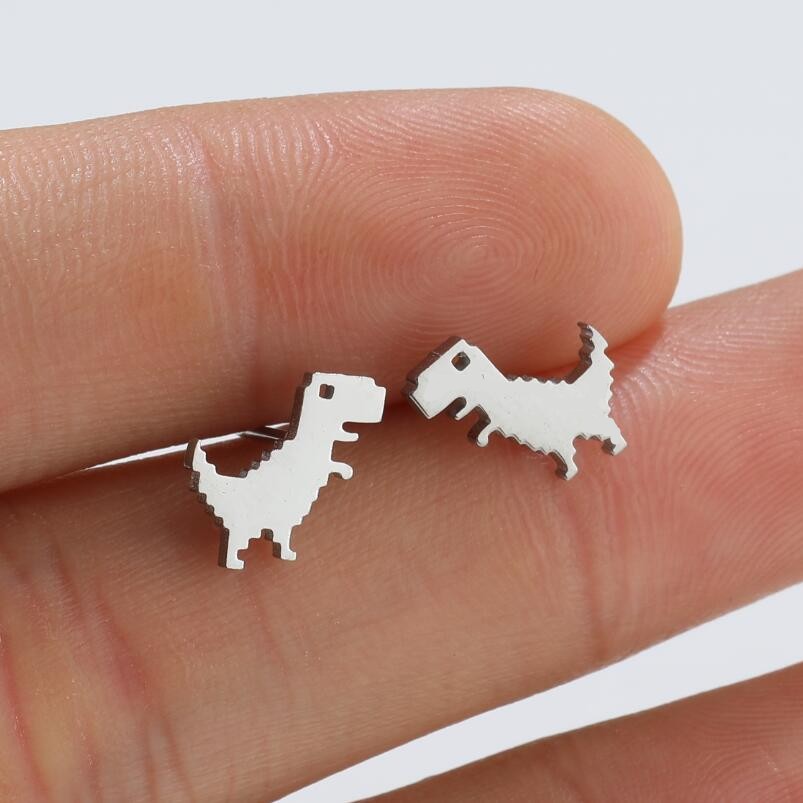 Animal Pattern PVD Coated 18K Gold Real Gold Plated Animal 304 Stainless Steel Simple Style Waterproof Non Tarnish Ear Studs
