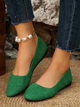 W 21191 Velvet Pointed Toe Flats �ǹ�ɫ��ͷ��Ь �羳ŷ��
