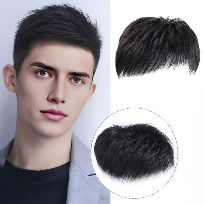 AliExpress wig men's short hair inch head replacement piece simulation wig factory supply a generation of hair
