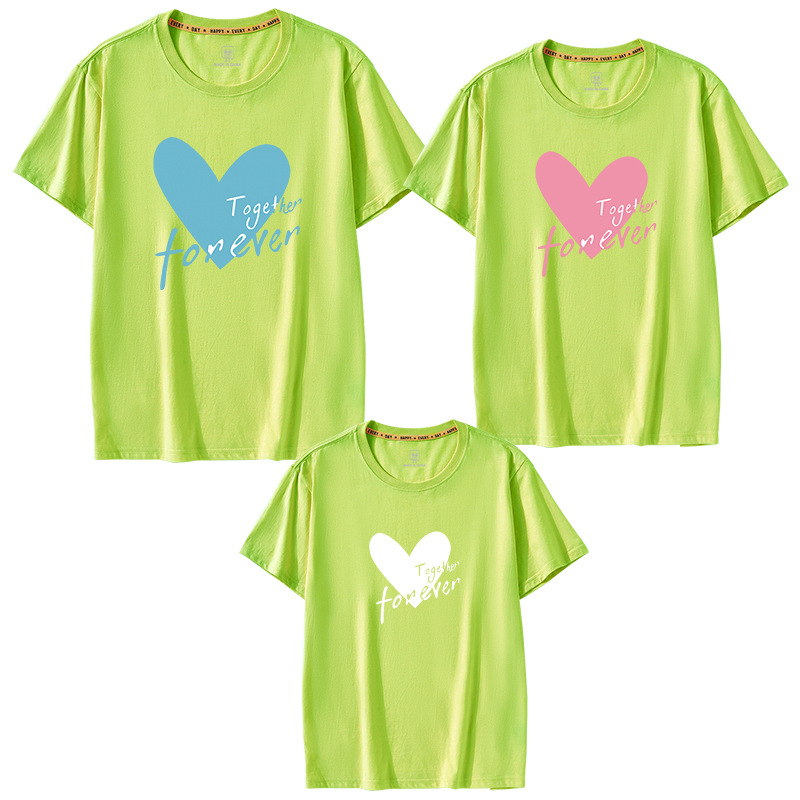 Ropa de padre e hijo retrato familiar manga corta 2024 Nuevo estilo una camiseta de tres bocas logotipo impreso jardín de infantes Ropa de jardín ropa de grupo