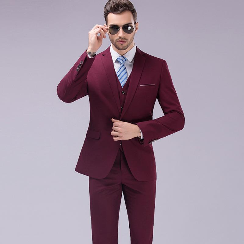 Amazon Cross-border Explosions Men's Korean-style Slim-fit Suit suit Men's plus size Business Casual Groom Dress Suit