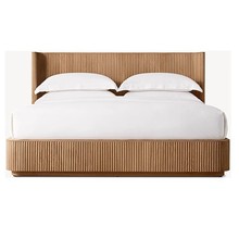 RH美式简约轻奢实木双人床酒店别墅主卧1.8米床法式复古实木床