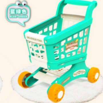 Juguetes caseros pequeños baby carrito de compras conjunto completo de accesorios al por mayor