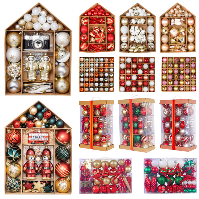 Bola de Navidad Luminosa de Hong Kong Love, Bola Electrochapada al por Mayor, Juego de Caja de Regalo, Adornos para Decoración de Árboles de Navidad