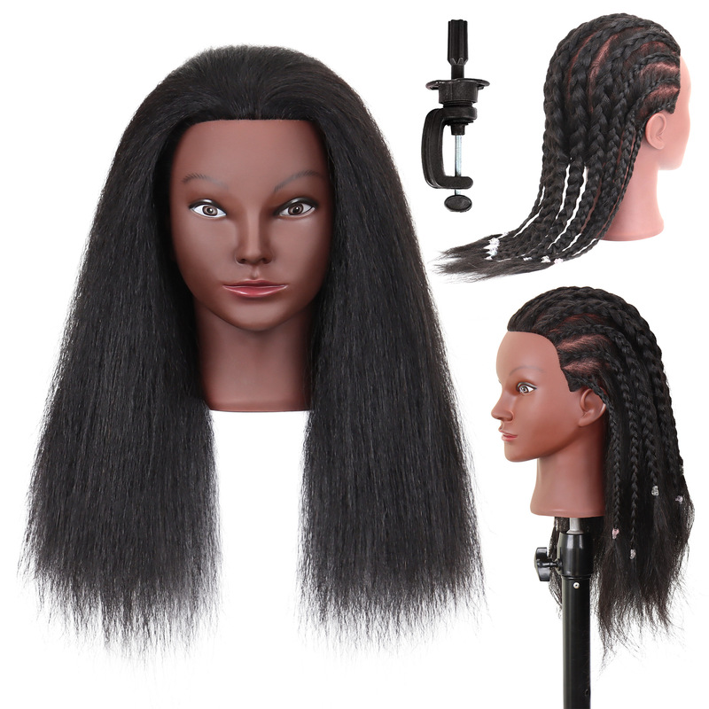 Black skin real hair head model dummy head model practice head black face dummy head African explosion Head full real human hair Foreign trade Black skin real hair head model dummy head model practice head black face dummy head African explosion Head full real human hair Foreign trade