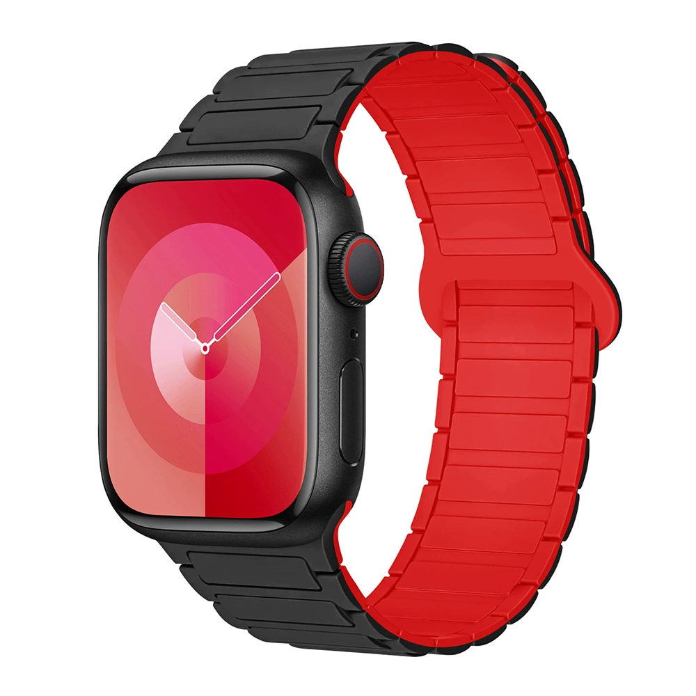 Подходит для Apple Watch1-11 поколения/Ultra3/SE3 второго поколения три бусины силиконовый магнитный ремешок