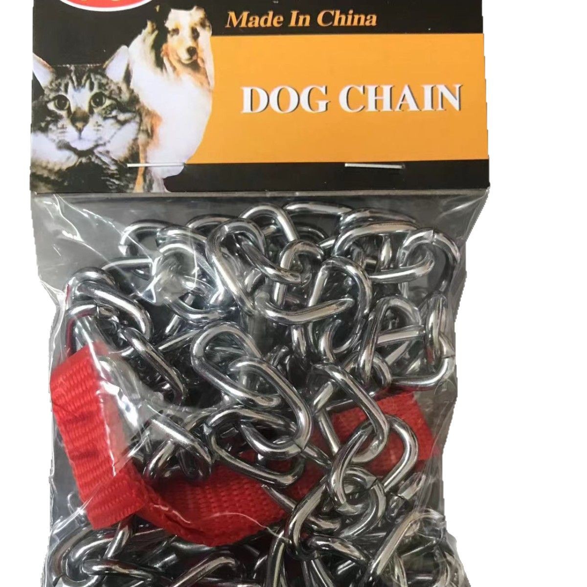 Laisse pour chien avec chaîne et corde de traction rouge_voghion.com