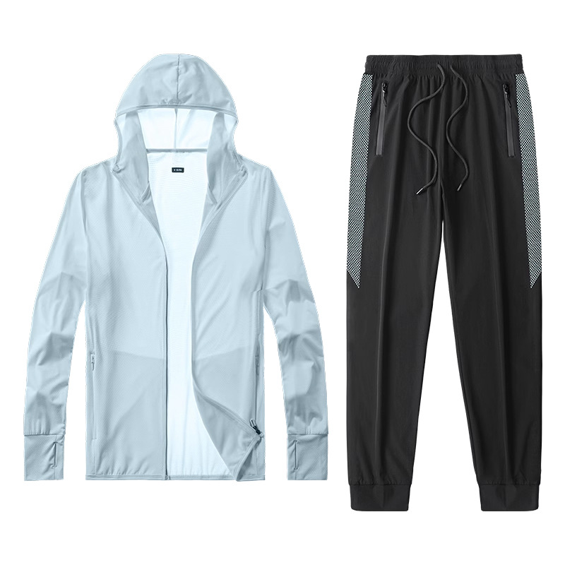 Set de protección solar para hombres de verano delgado hielo rápido secado deportivo abrigo de pesca transpirable al aire libre abrigo de verano image 6