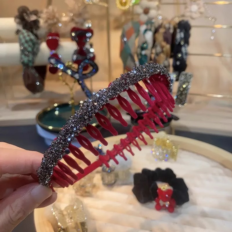 Red en línea 2025 nuevo lavado facial especial banda de cabello dientes antideslizante dispositivo de cabello de cabeza ondulado correa de cabello de altura craneal para mujeres