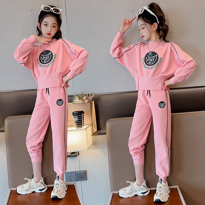 Kinder Langarmshirt Und Freizeithose Set Für Mädchen Herbstmode_voghion.com