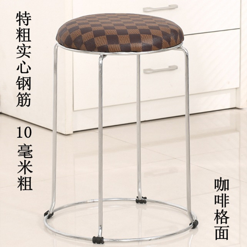 Taburetes redondos de madera sólida taburetes de acero inoxidable taburetes caseros apilables taburetes de hierro forjado dormitorio taburetes de comedor para adultos