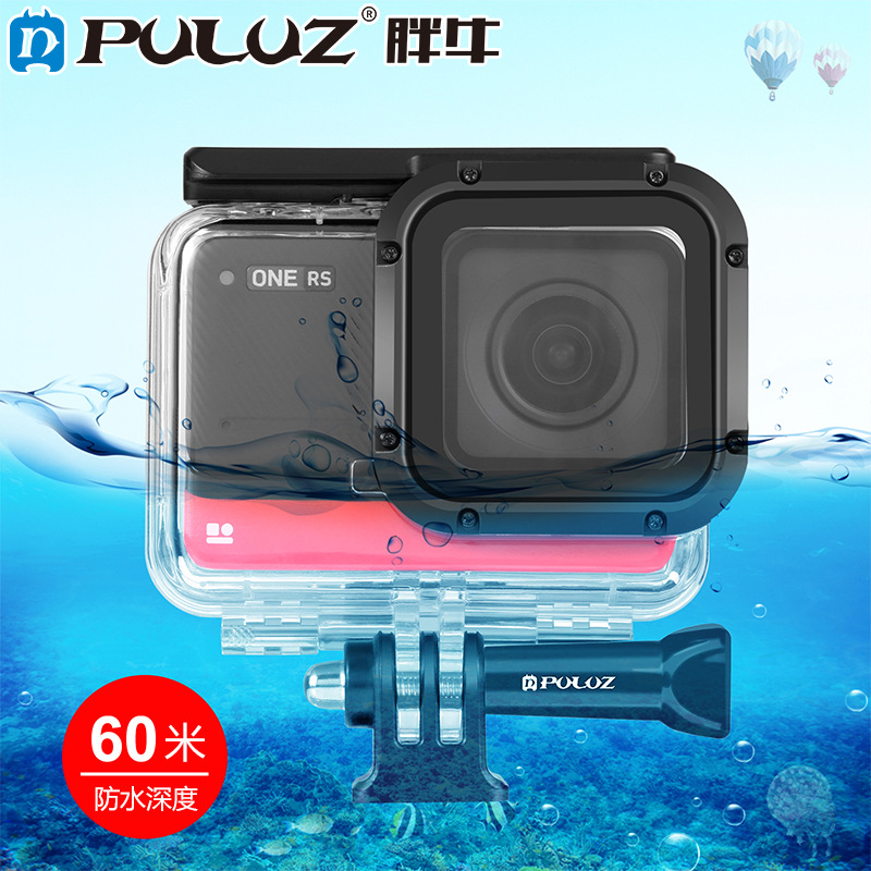 PULUZ Fat Cow adecuado para Insta360 Uno RS 4K deportes CÁMARA DE BUCEO Shell impermeable 60 m impermeable