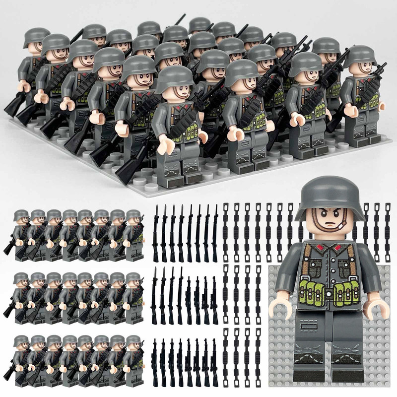 Square Array Doll B1 Package Weapon Base Plate Assembly 24 Dolls Building Block Toys German Army British Army Soviet Army