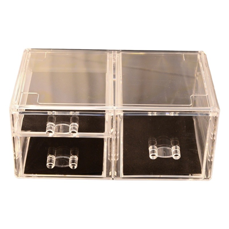 Caja de almacenamiento de cosméticos transparente de escritorio tipo cajón apilable productos para el cuidado de la piel caja de organización caja de clasificación de acrílico transfronteriza