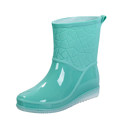Jelly non-slip thickened rain boots for women in summer outer wear plastic rubber shoes wear-resistant rain boots short-tube fashionable waterproof shoe covers