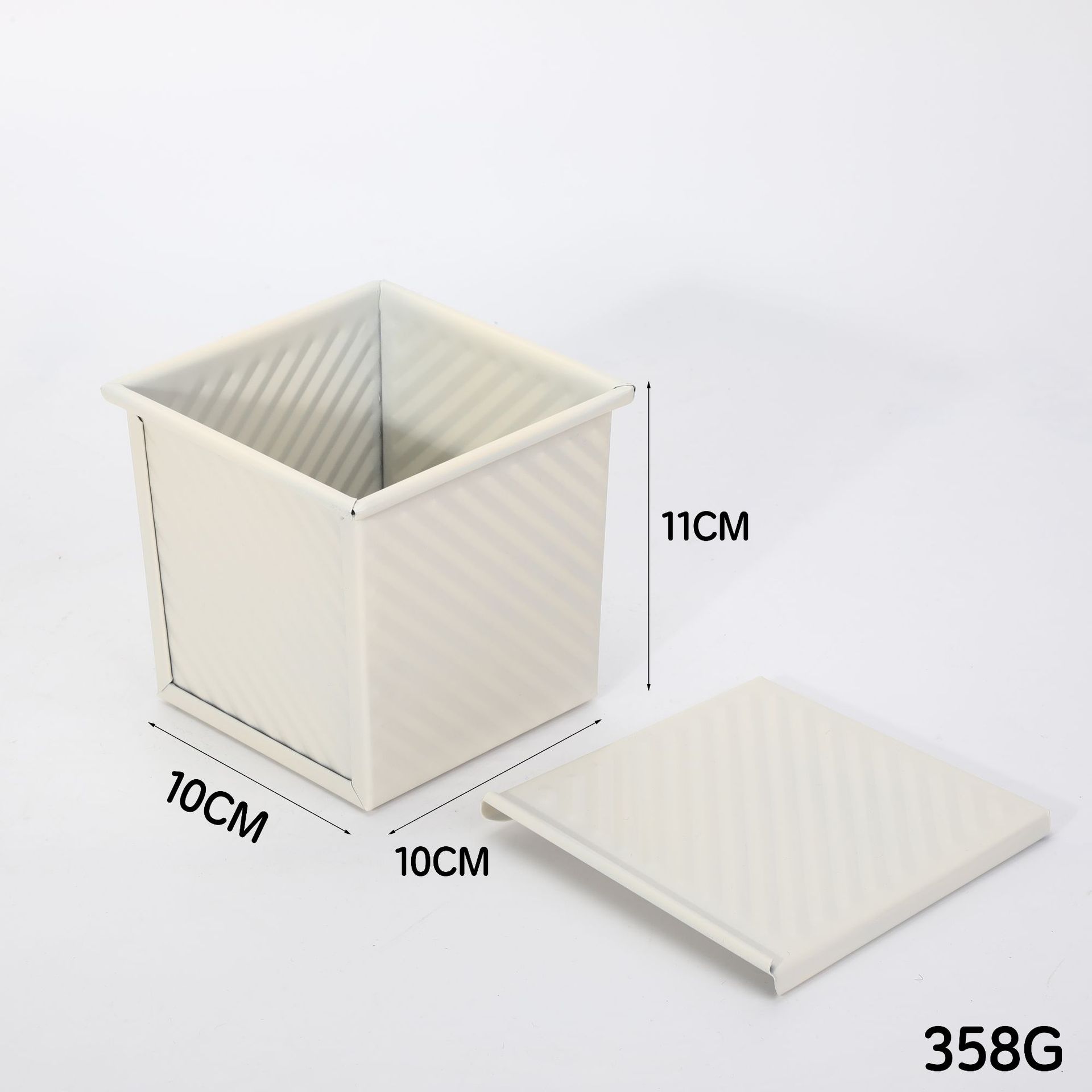 White water cube small toast mold base + lid