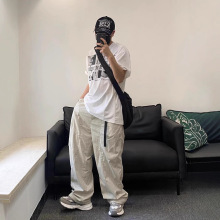 ad美式垂感速干工装裤男直筒宽松百搭小众长裤男女同款休闲百搭