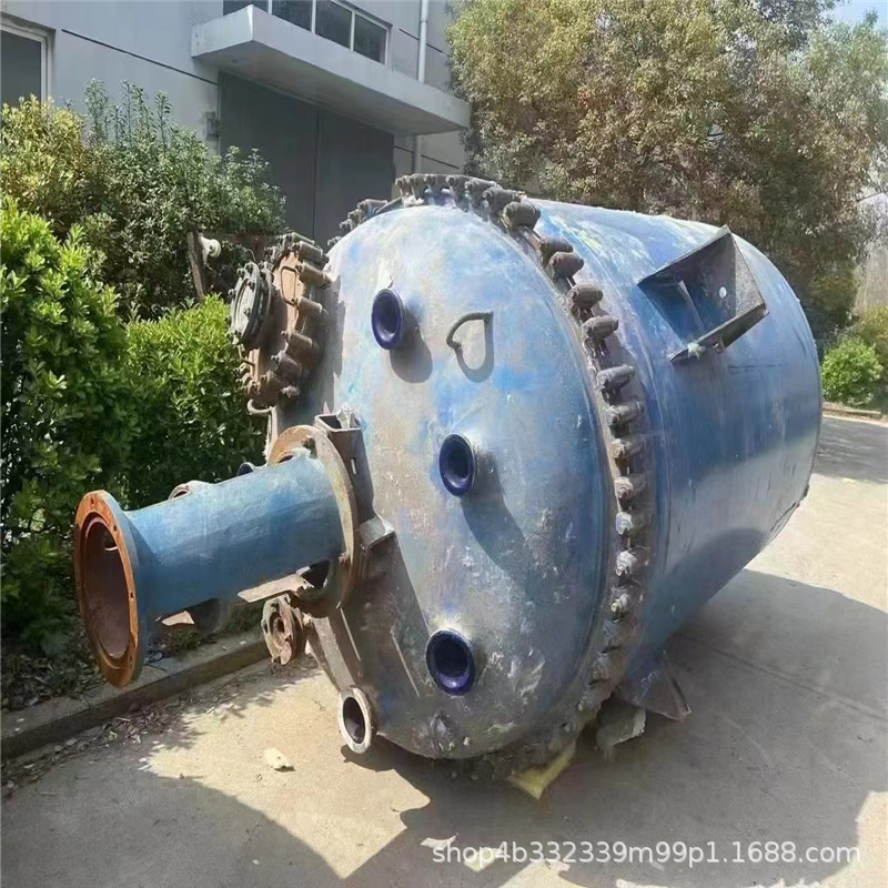 二手搪瓷反应釜 蒸汽电加热盘管反应罐 搪瓷反应釜带钛盘管