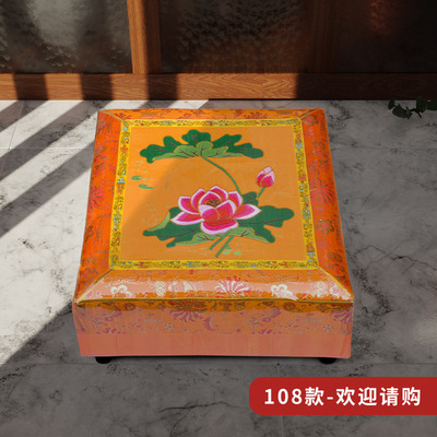 拜垫拜佛垫家用磕头跪垫软硬适中加厚木板莲花九品莲刺绣方形蒲团