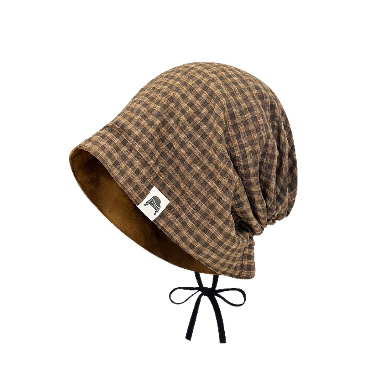 Vintage-Karomütze für Damen, dünn, für den Sommer, für großen Kopfumfang, elegant, vielseitig und lässig._voghion.com