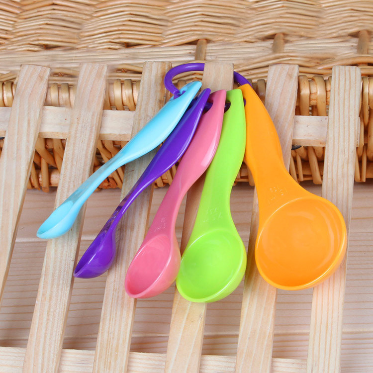 厨房烘焙工具 彩色5件套装 带刻度量勺1g5g克勺调料匙 汤奶茶匙勺|ru