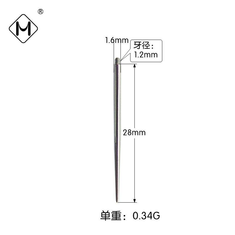 Meishier 316F ステンレス鋼穿孔ガイドロッドチタン鋼補助穿孔針外歯ガイド針雌ねじ穿孔